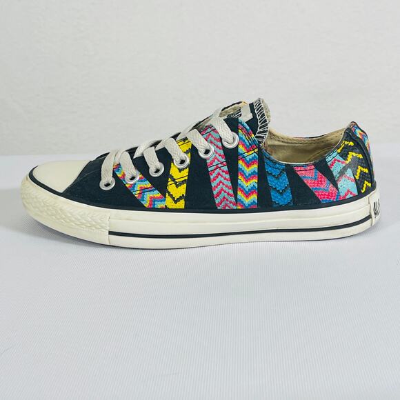 Converse All Star Black Multicolor Southwestern Themed Sneakers Womens Size 7 - Picture 5 of 14